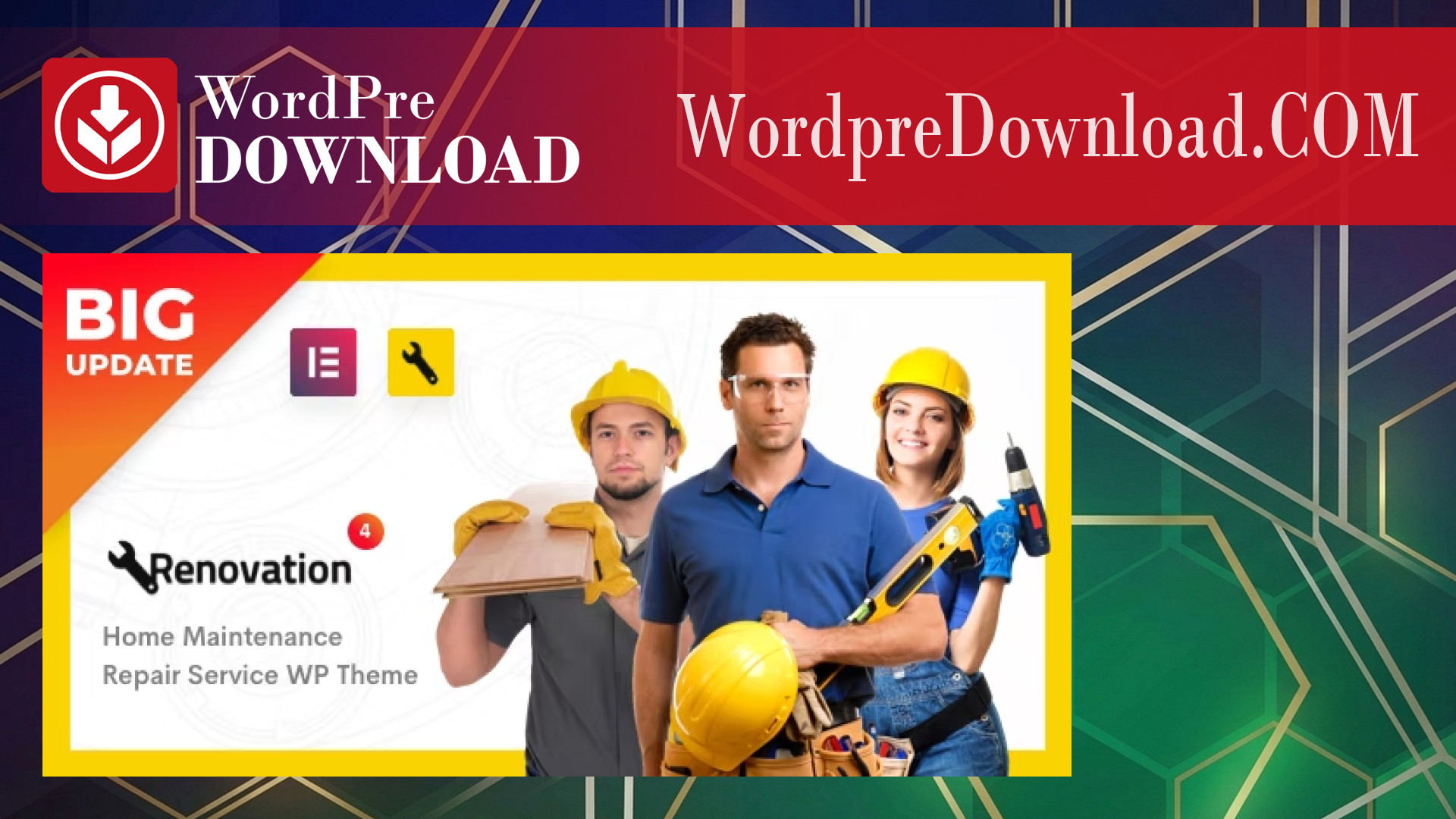 Renovation – Repair Service, Home Maintenance Elementor WP Theme – WordpreDownload.COM