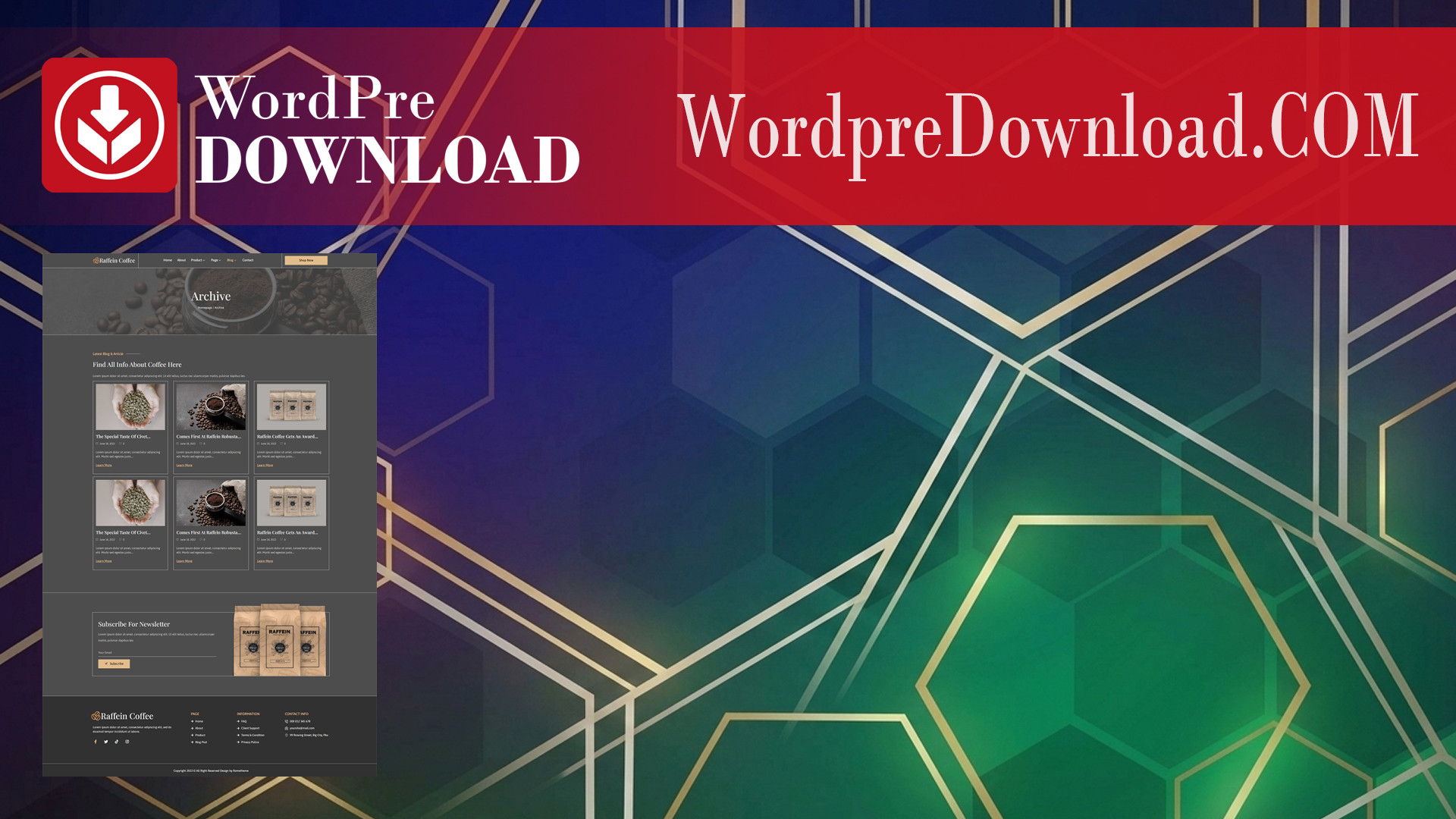 Raffein – Coffee Shop Brand Elementor Template Kit – WordpreDownload.COM