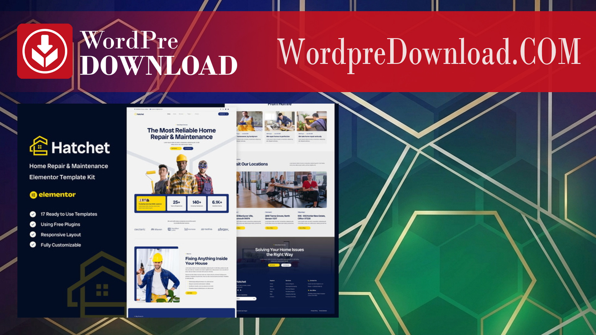 Hatchet – Home Repair and Maintenance Elementor Template Kit – WordpreDownload.COM