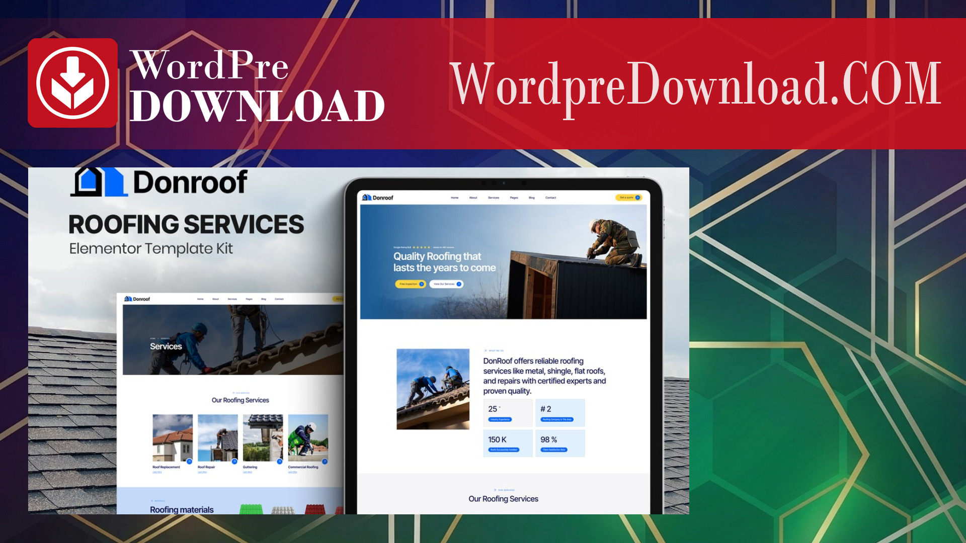Donroof – Roofing Services Elementor Template Kit – WordpreDownload.COM