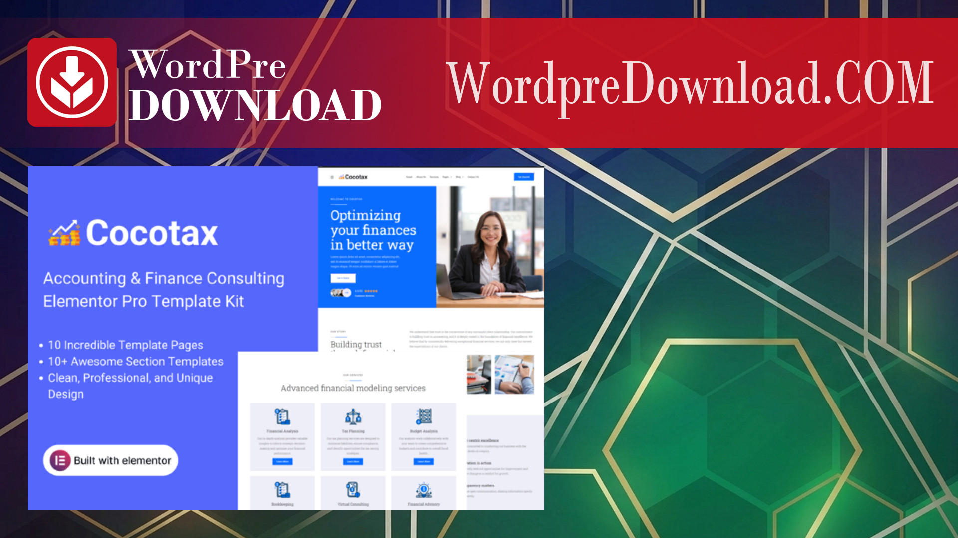Cocotax – Accounting and Finance Consulting Elementor Pro Template Kit – WordpreDownload.COM