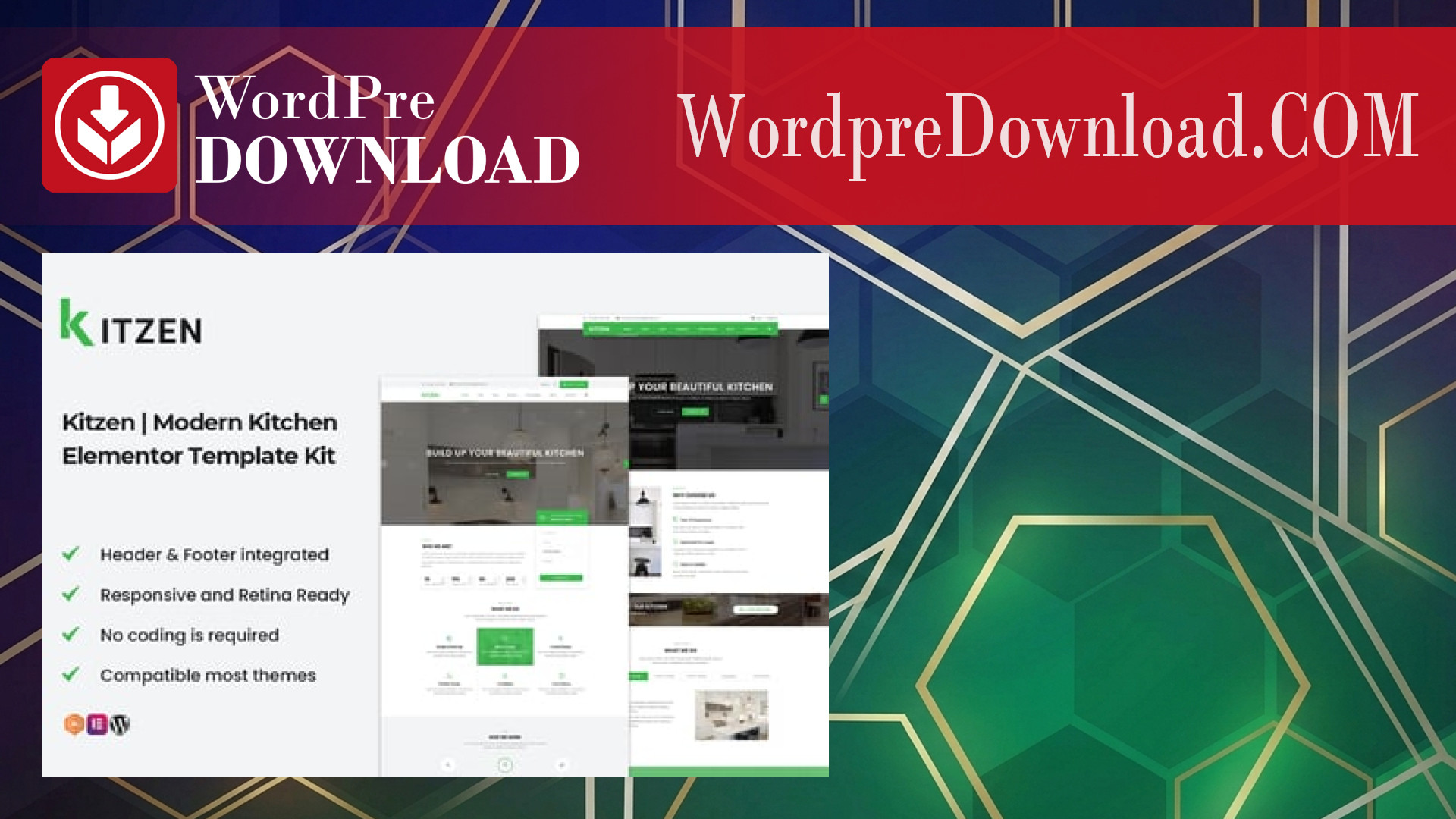Kitzen | Modern Kitchen Elementor Template Kit – WordpreDownload.COM