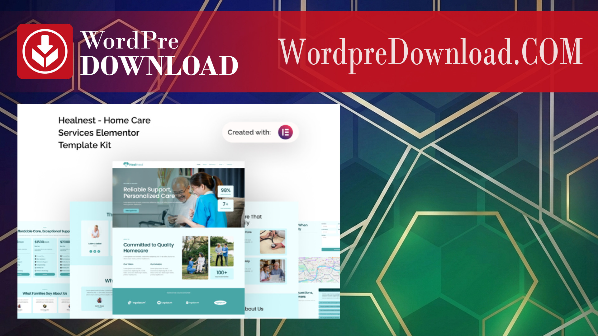 Healnest – Home Care Services Elementor Template Kit – WordpreDownload.COM