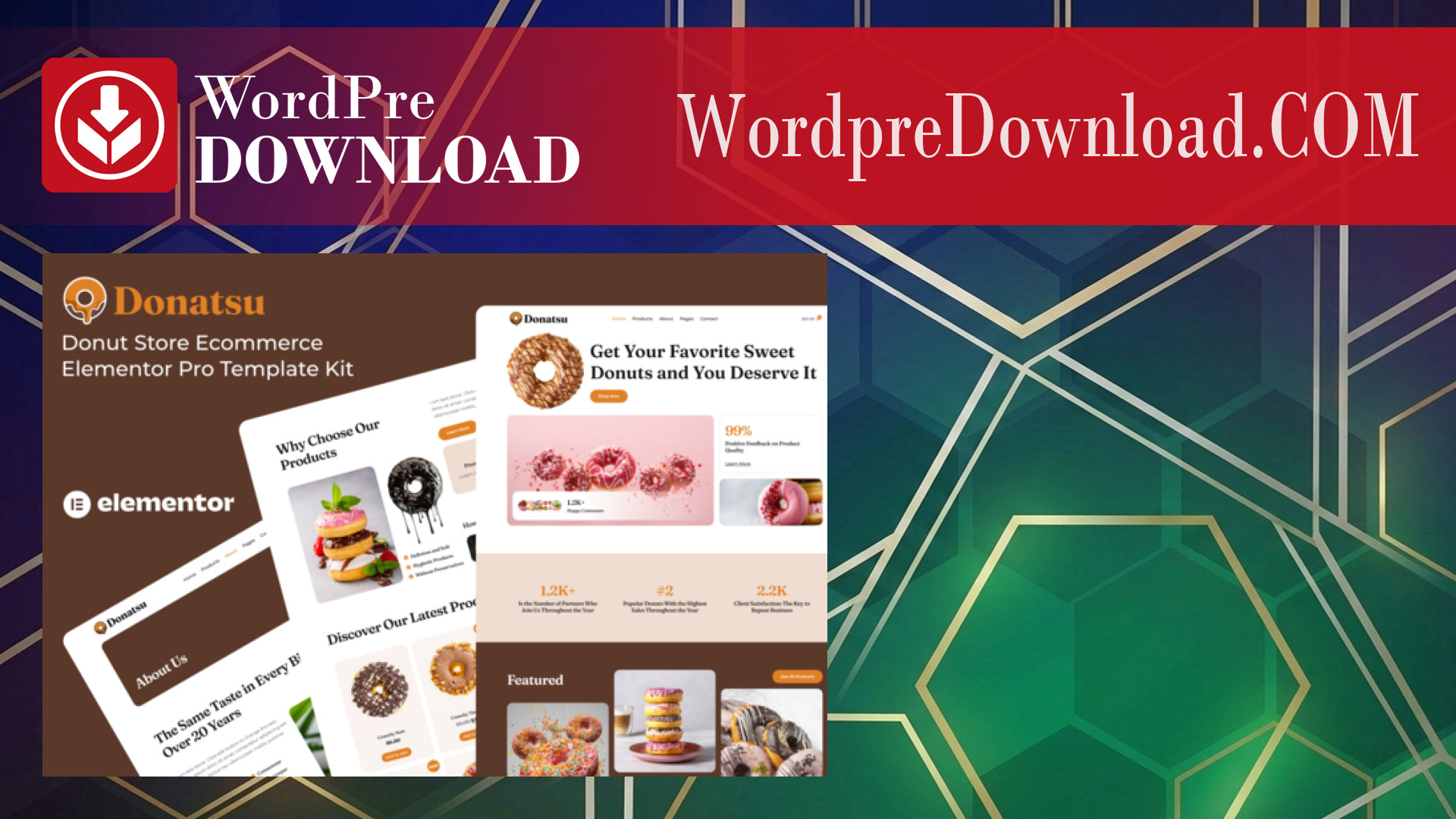 Donatsu – Donut Store Ecommerce Elementor Pro Template Kit – WordpreDownload.COM