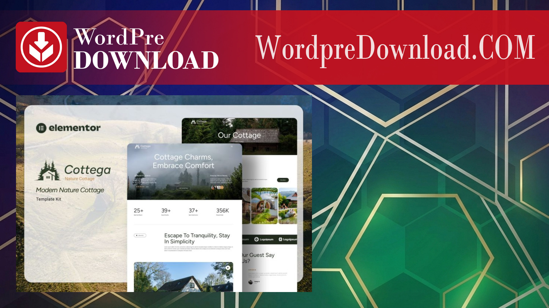 Cottega – Modern Nature Cottage Elementor Template Kit – WordpreDownload.COM