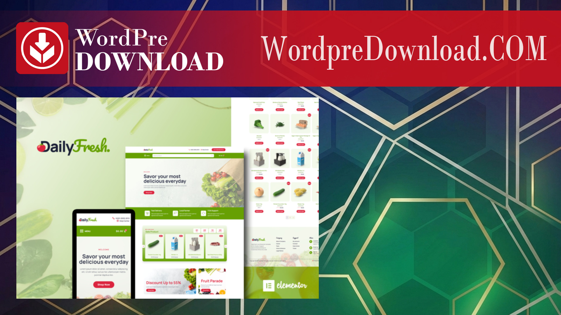 DailyFresh – Grocery Store Elementor Template Kit – WordpreDownload.COM