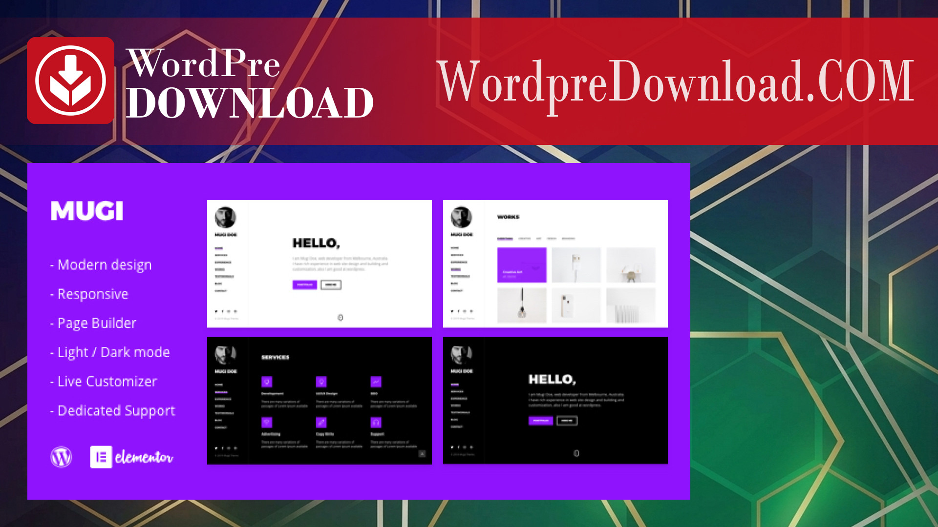 Mugi – Personal Portfolio and Resume WordPress Theme – WordpreDownload.COM