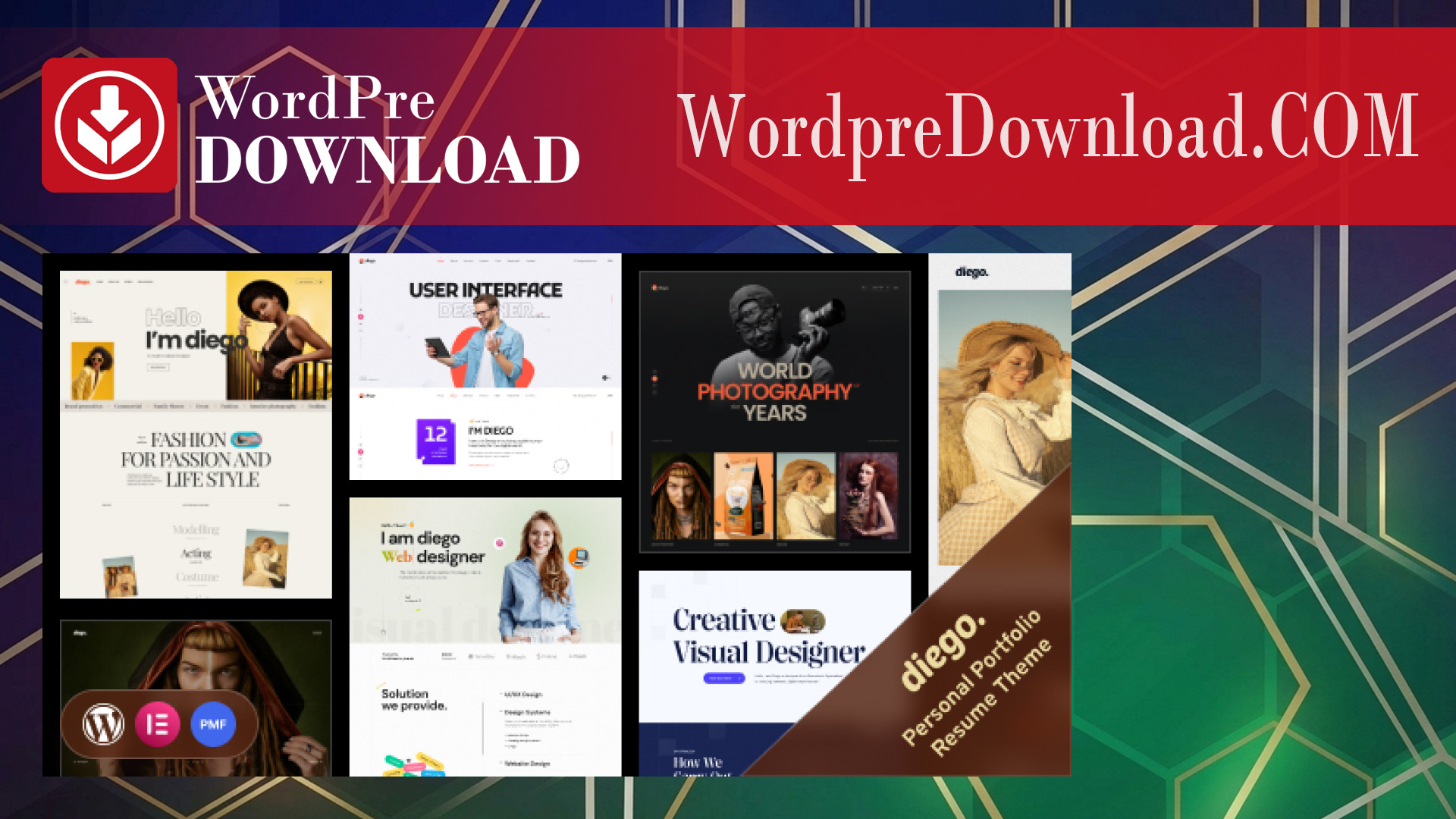 Diego – Creative Portfolio WordPress Theme – WordpreDownload.COM