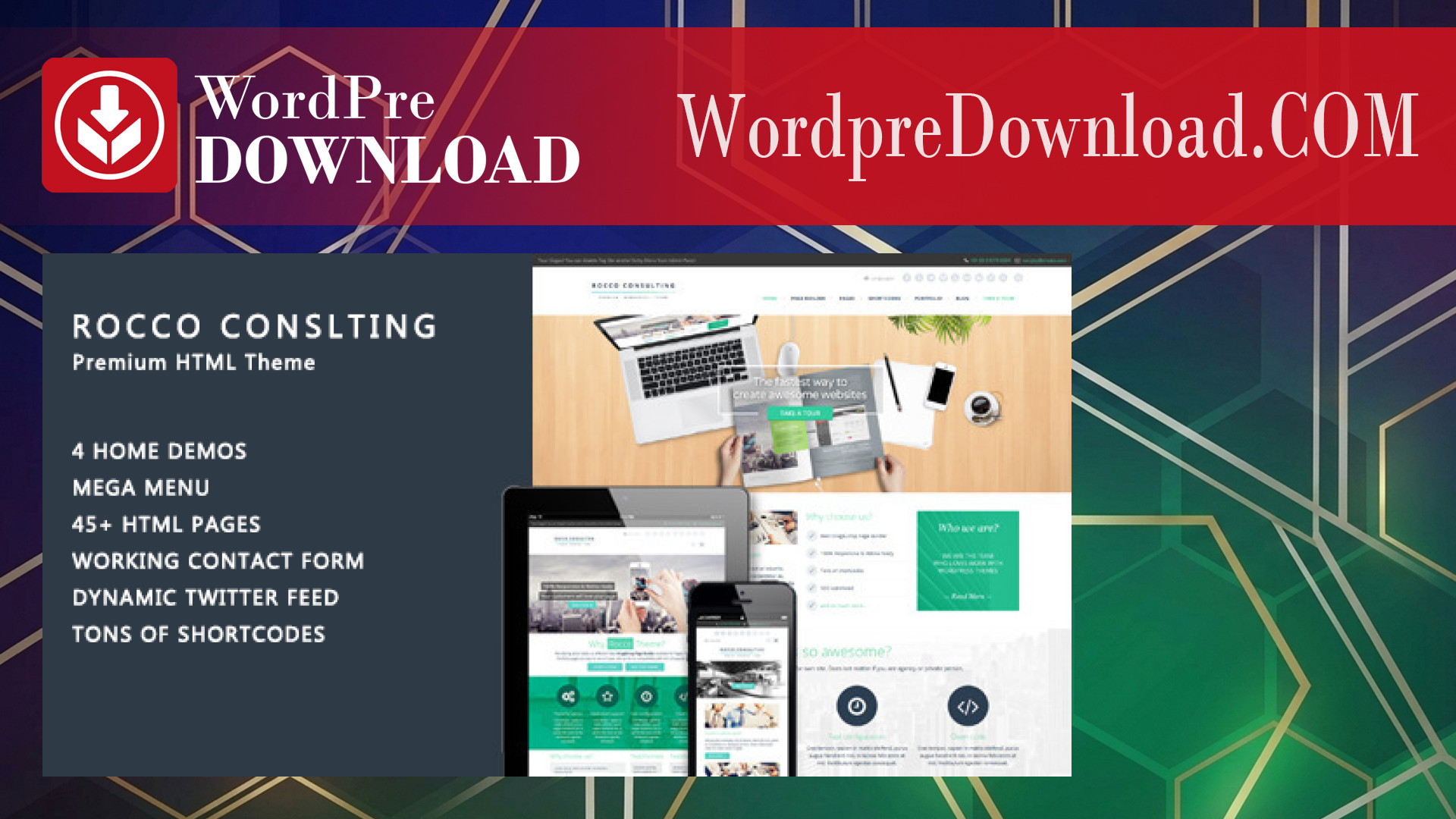 Rocco Flat WordPress Theme – WordpreDownload.COM