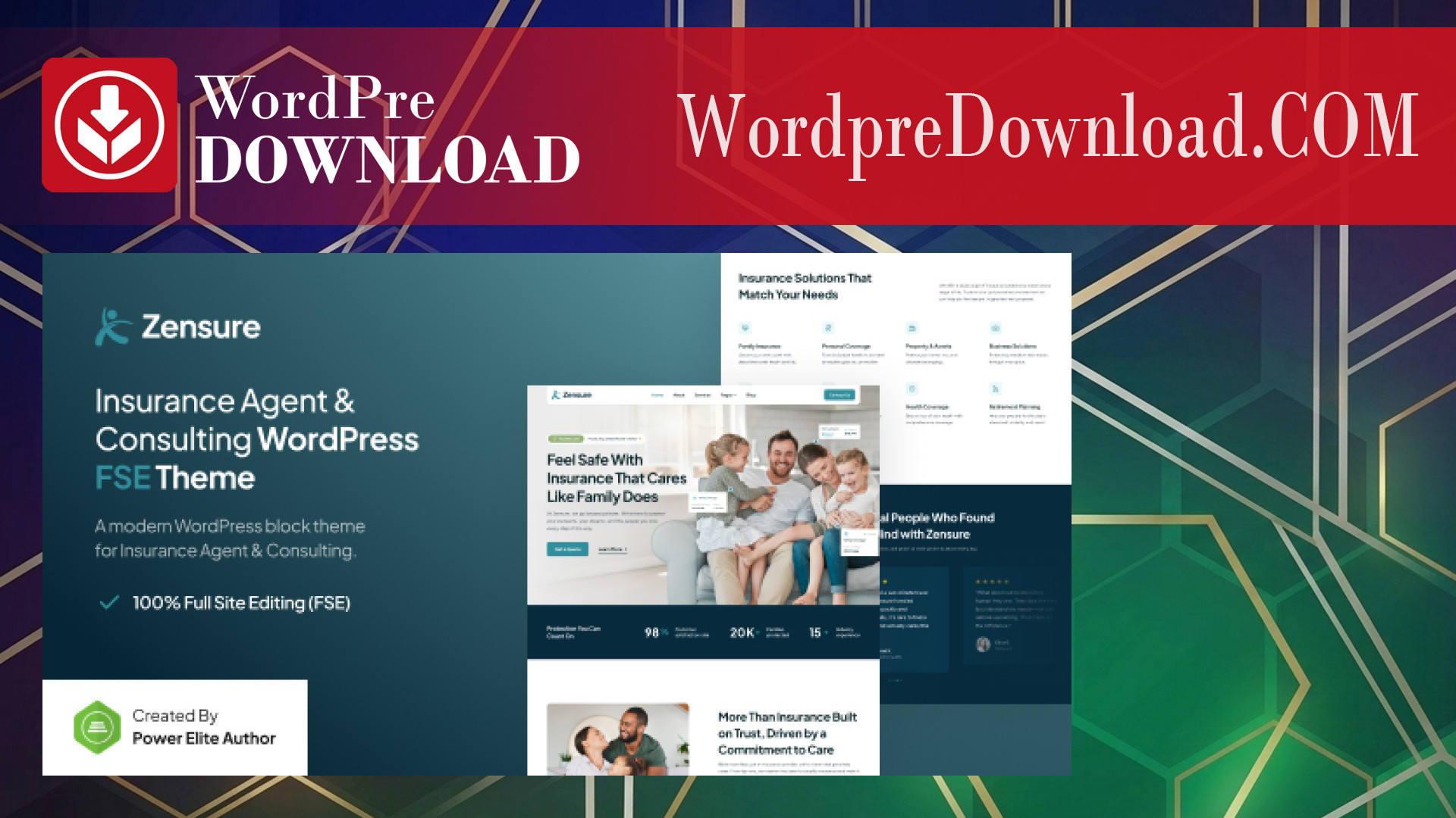 Zensure – Insurance Agent Gutenverse FSE WP Theme - WordpreDownload.COM