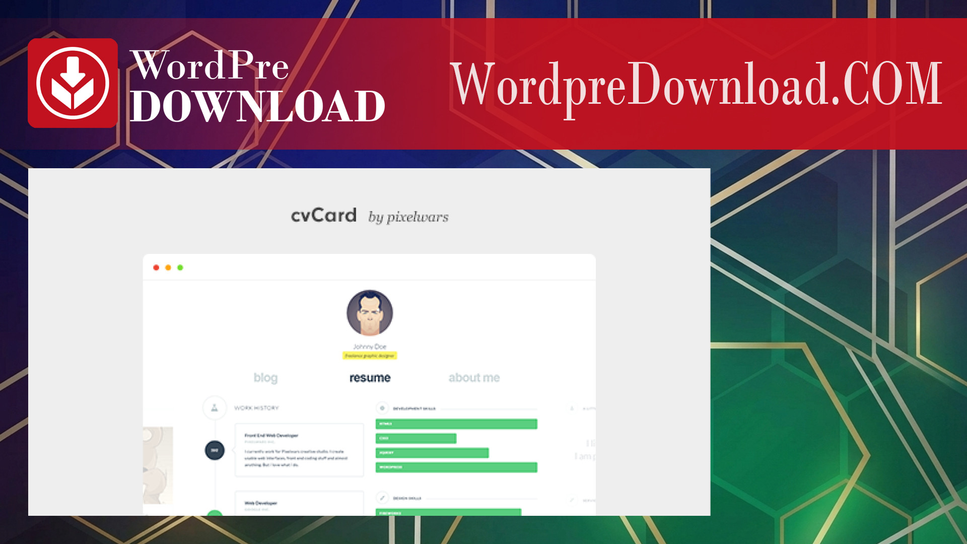 CvCard WP - Responsive VCard WordPress Theme - WordpreDownload.COM
