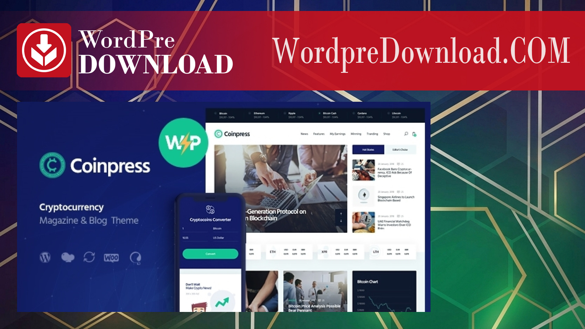 Coinpress - ICO Cryptocurrency Magazine And Blog WordPress Theme - WordpreDownload.COM