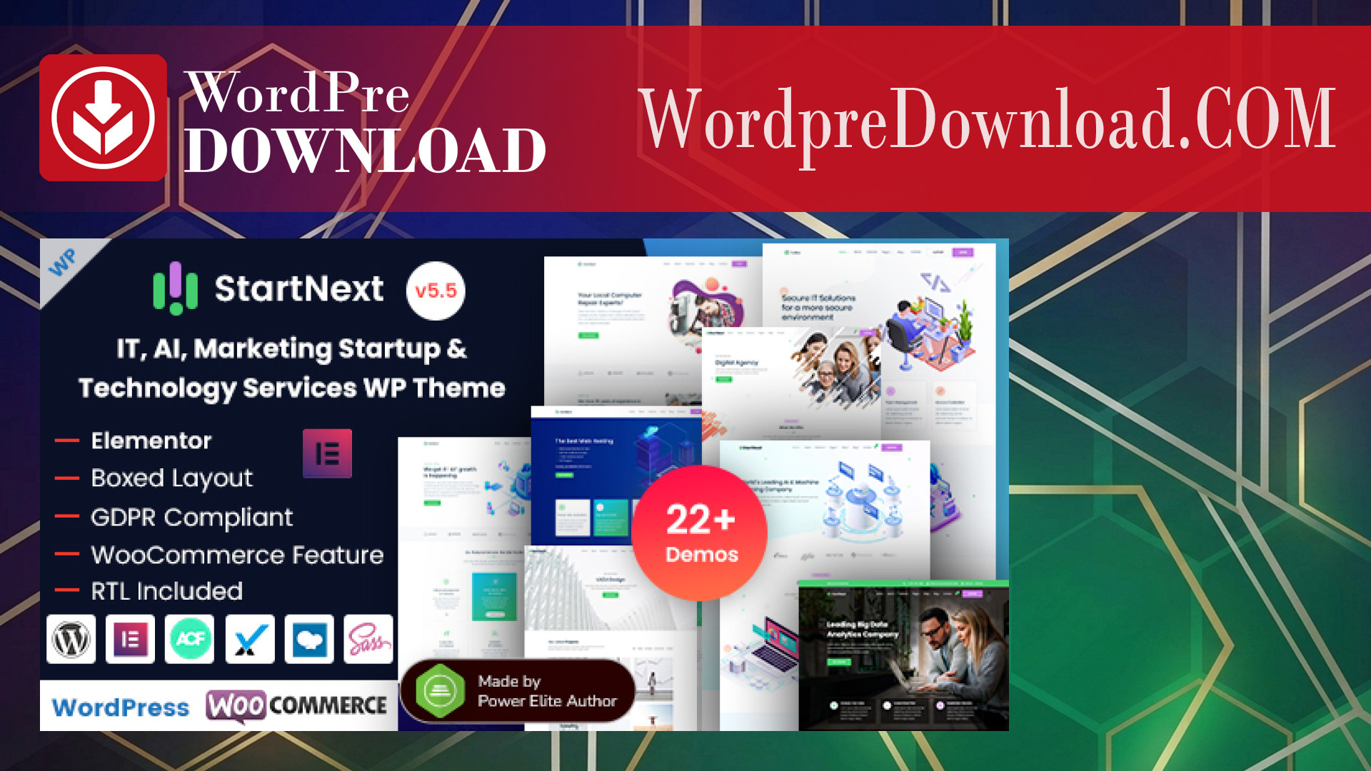 StartNext - IT Startups WordPress Theme - WordpreDownload.COM