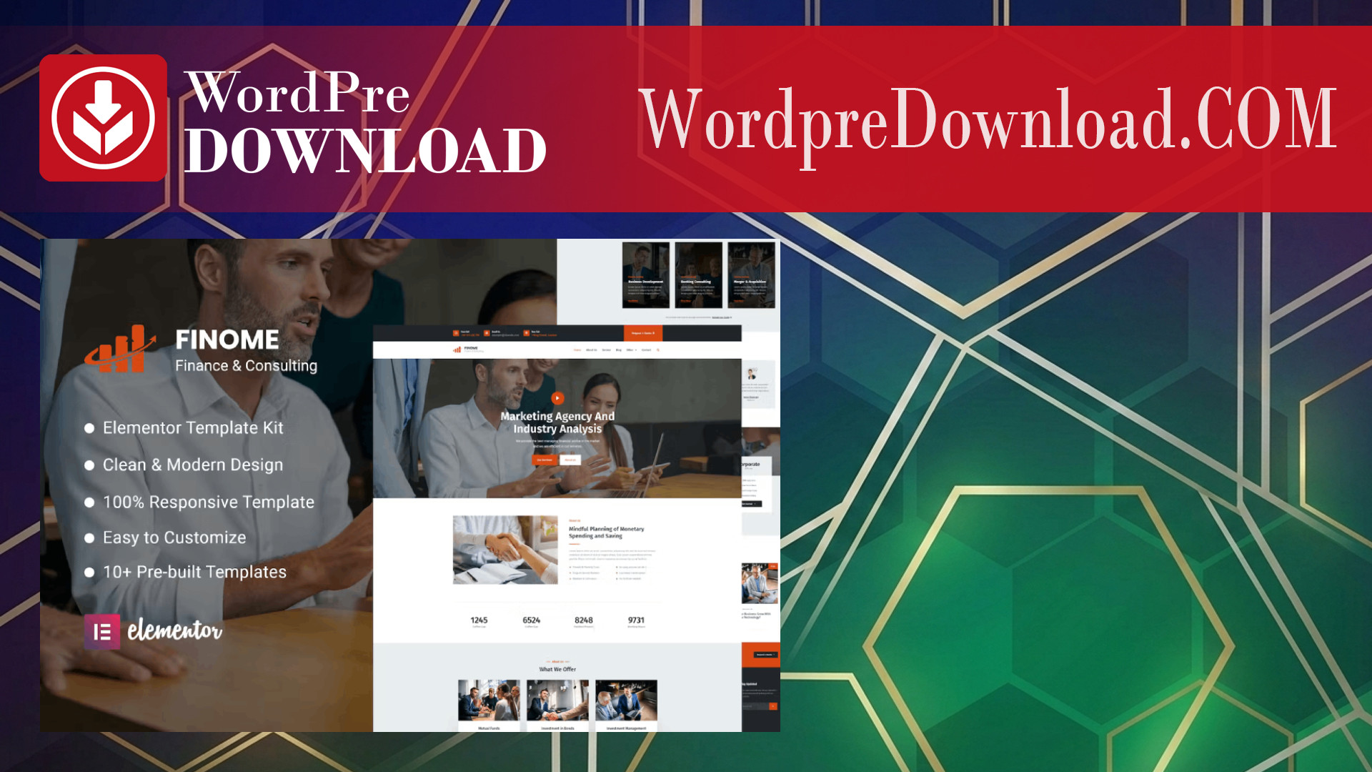 Finome - Finance And Business Elementor Template Kit - WordpreDownload.COM