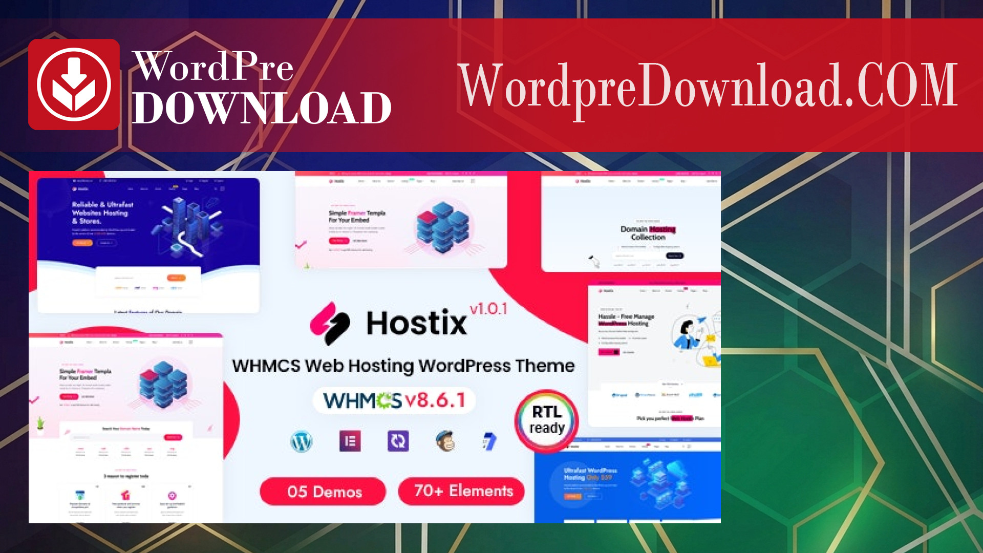Hostix - Hosting WHMCS WordPress Theme - WordpreDownload.COM