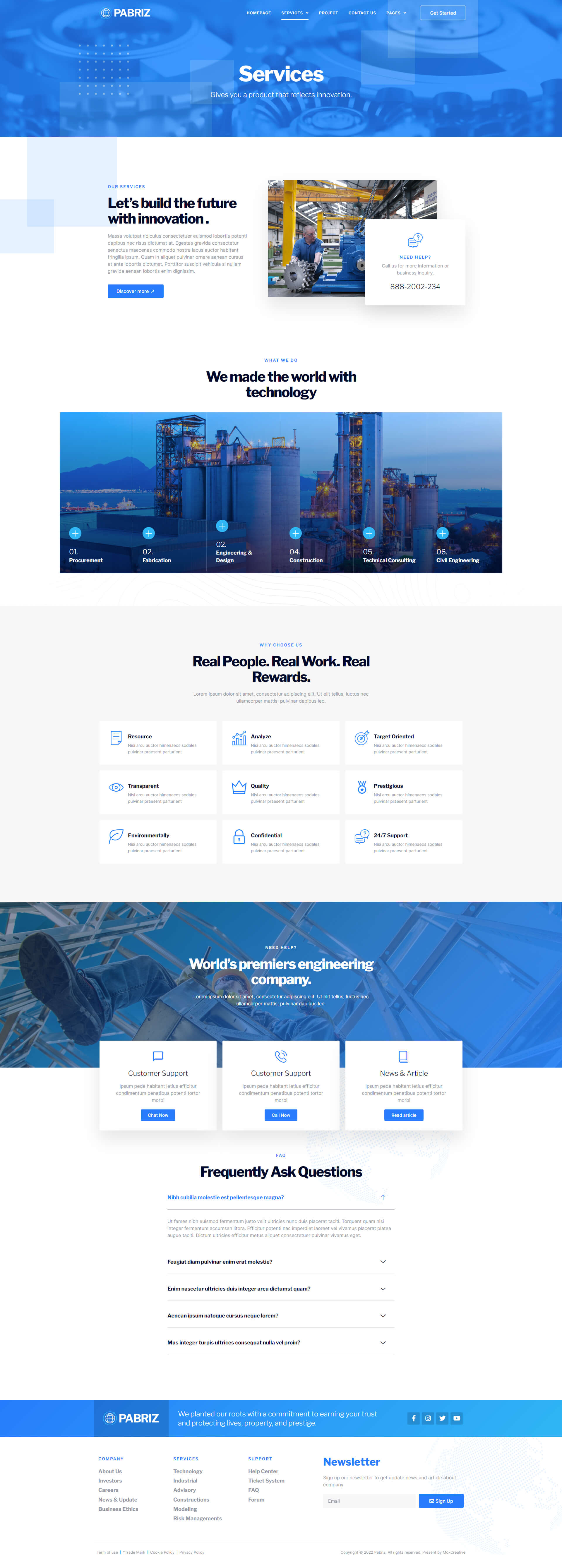 Pabriz - Engineering And Industrial Service Elementor Template Kit - WordpreDownload.COM