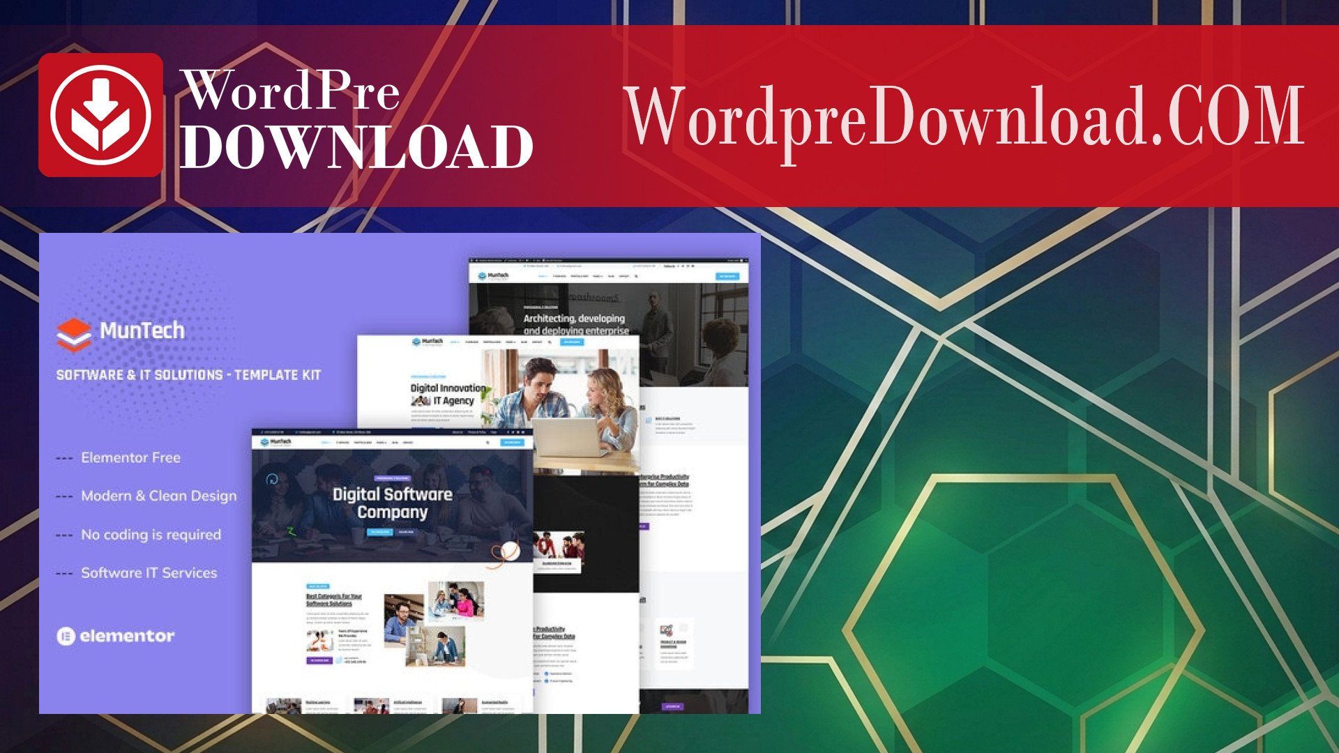 Muntech - Software & IT Solutions Elementor Template Kit - WordpreDownload.COM