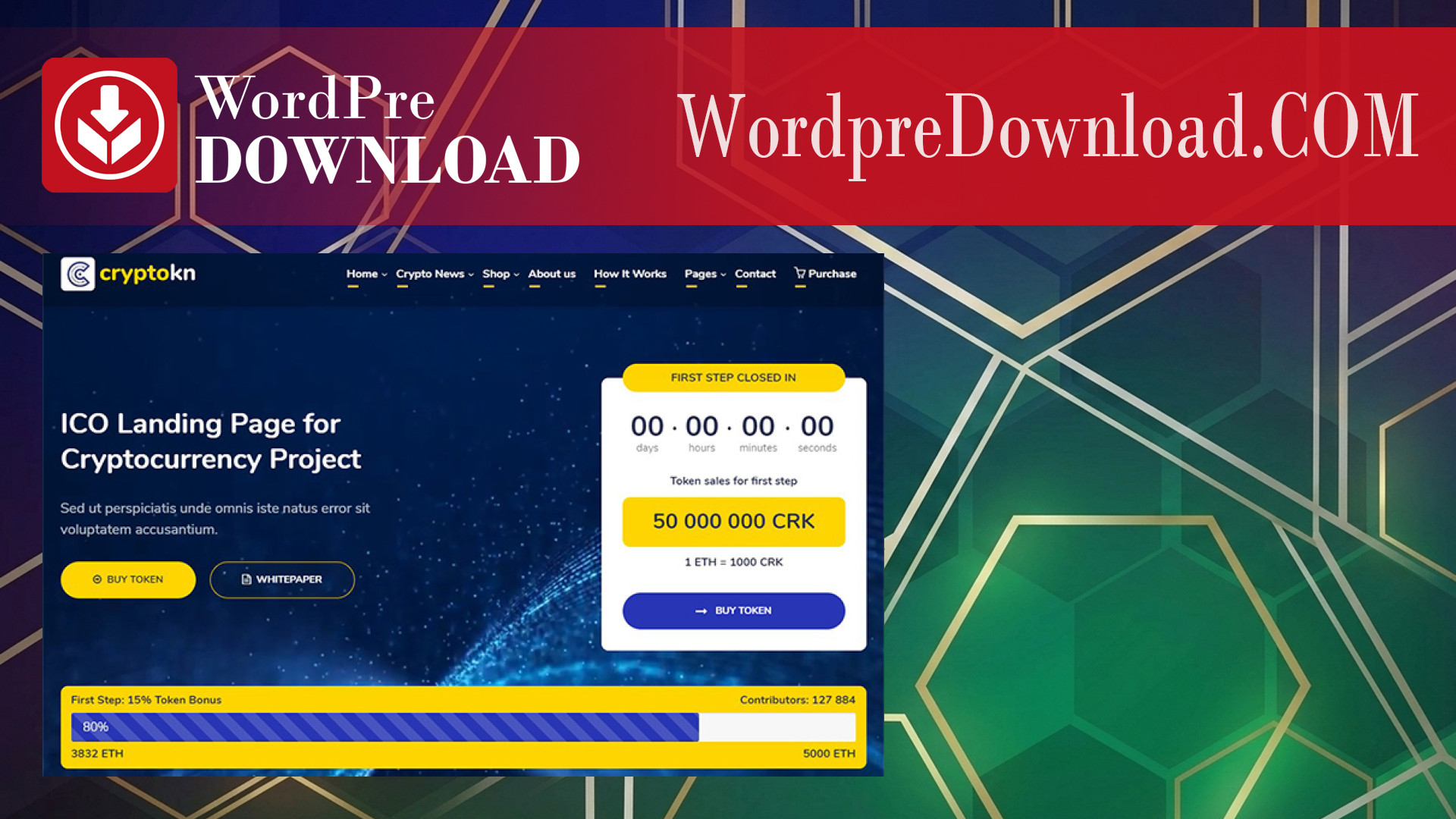 Cryptokn ICO Landing Page And Cryptocurrency WordPress Theme - WordpreDownload.COM