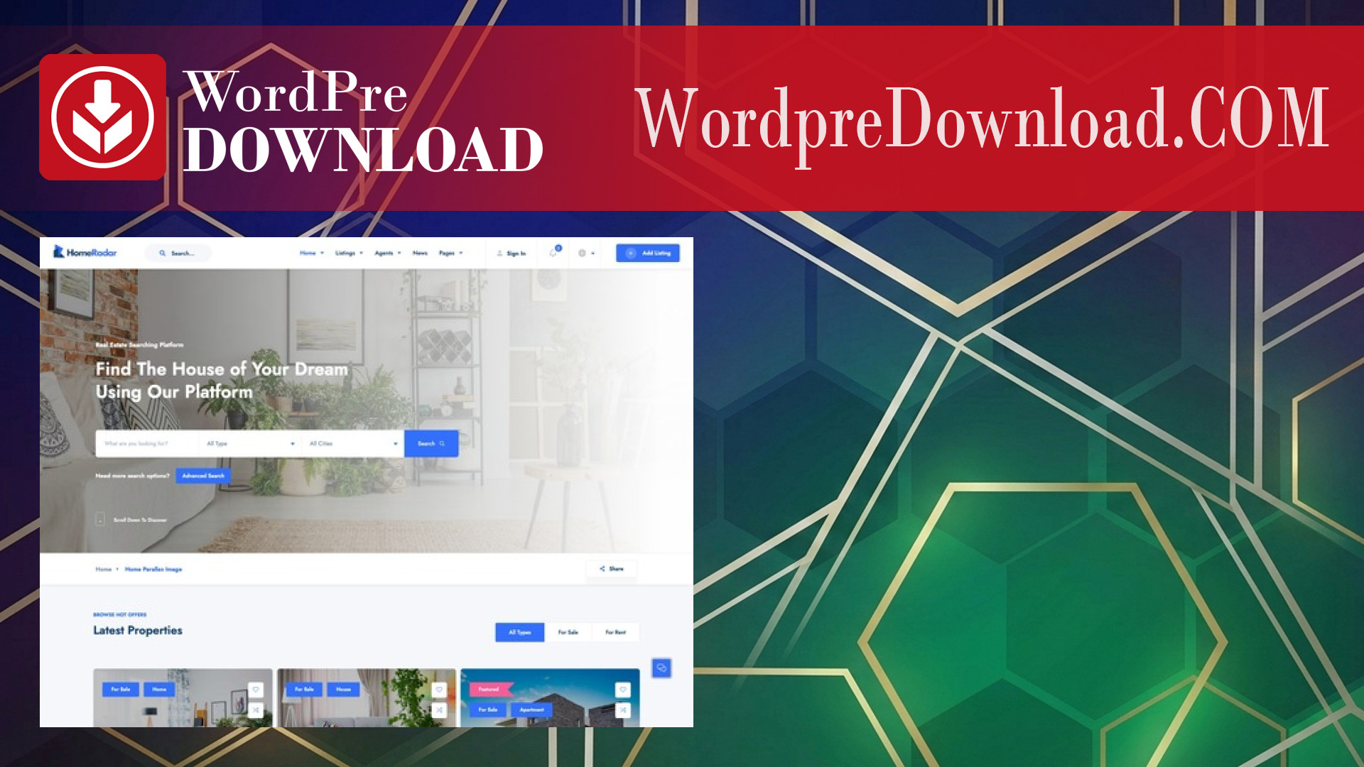 HomeRadar - Real Estate & Listing WordPress Theme - WordpreDownload.COM