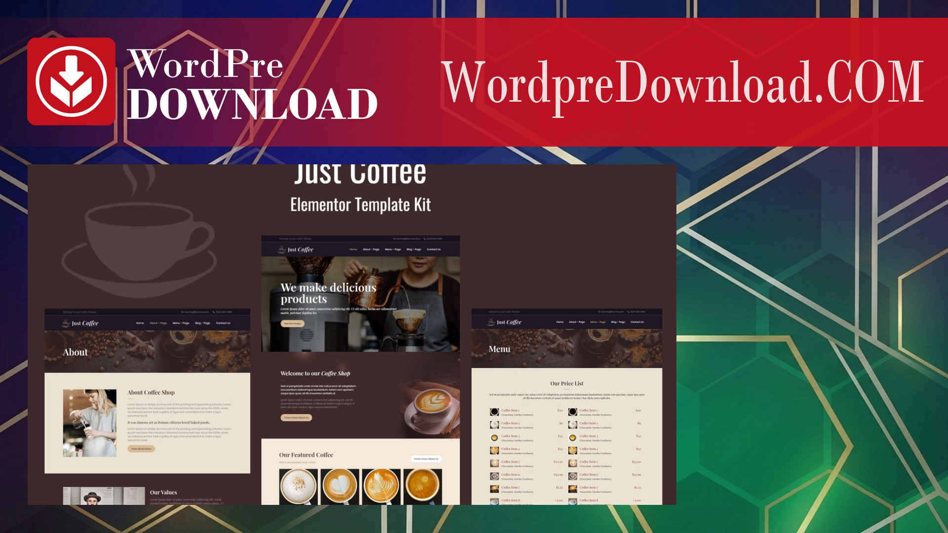 Justcoffee – Cafe And Coffee Elementor Template Kit - WordpreDownload.COM