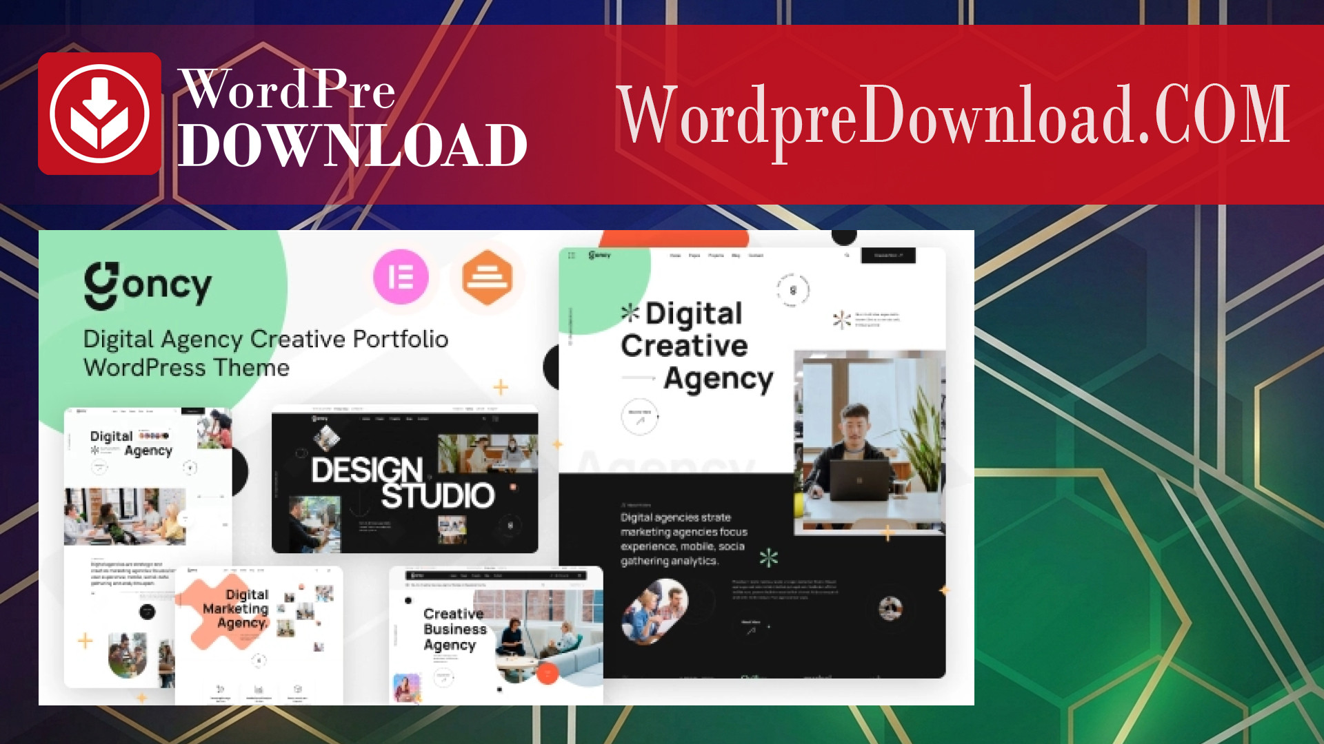 Goncy - Digital Agency And Creative Portfolio WordPress Elementor Theme - WordpreDownload.COM