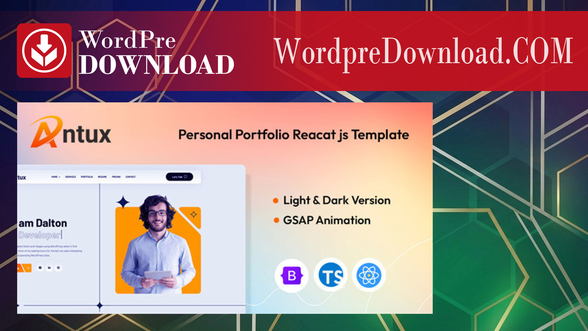 Antux – Personal Portfolio WordPress Theme - WordpreDownload.COM