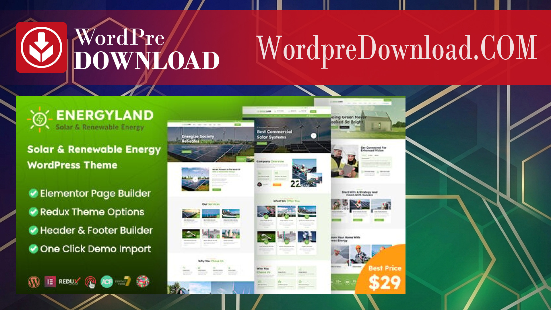 Energyland - Solar And Renewable Energy WordPress Theme - WordpreDownload.COM