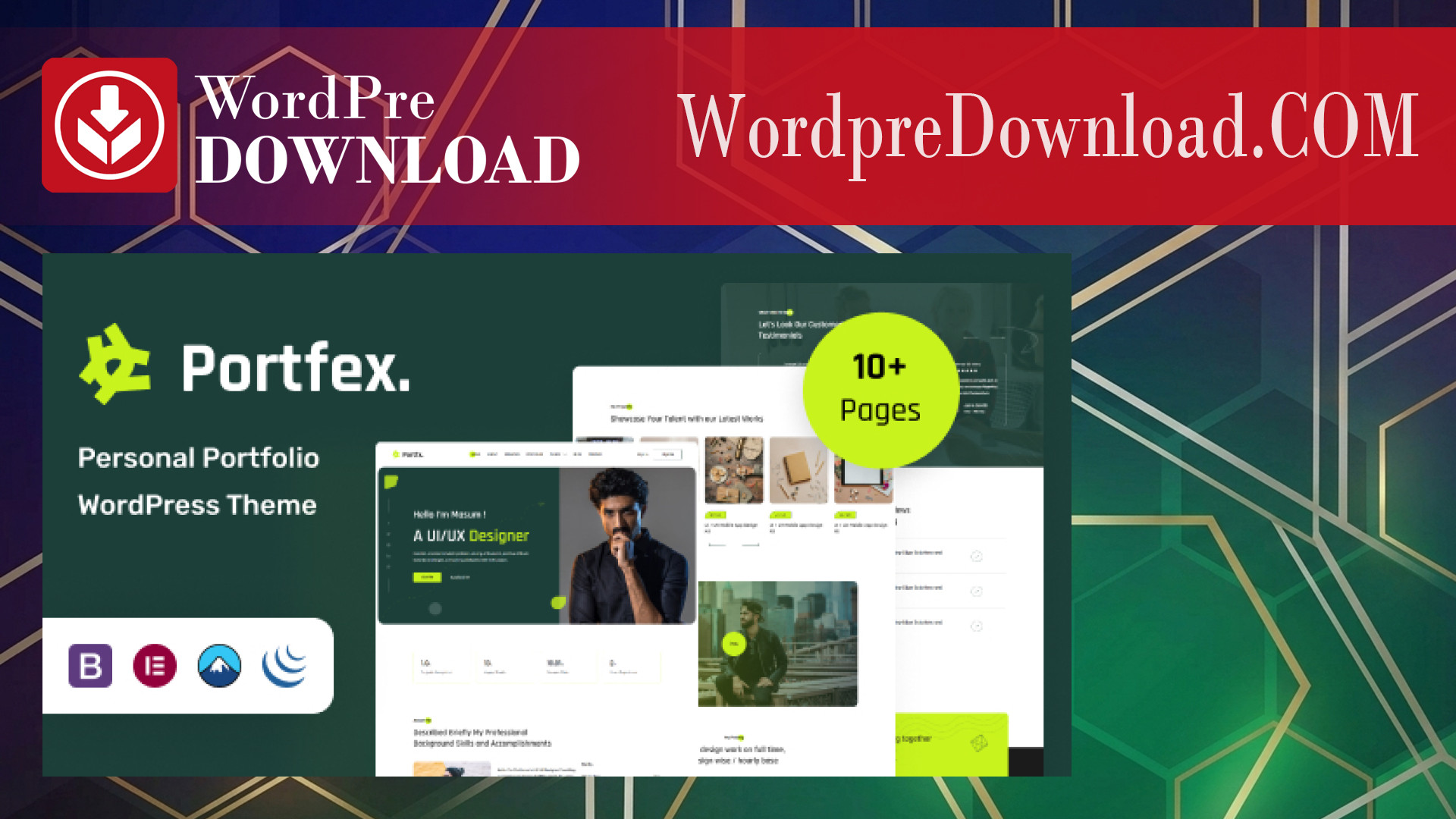 Portfex – Personal Portfolio WordPress Theme - WordpreDownload.COM