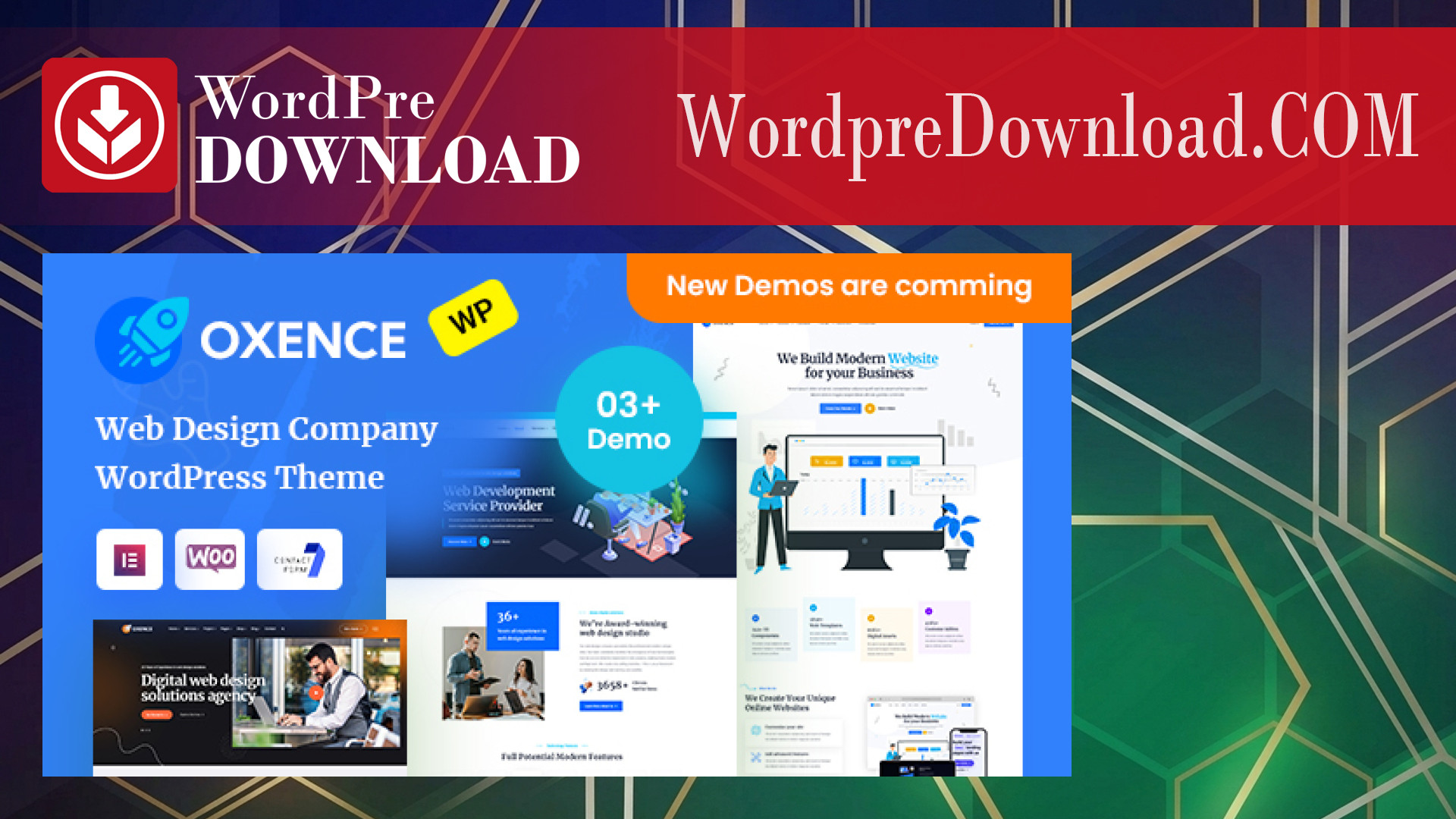 Oxence - Web Design Agency Elementor WordPress Theme - WordpreDownload.COM