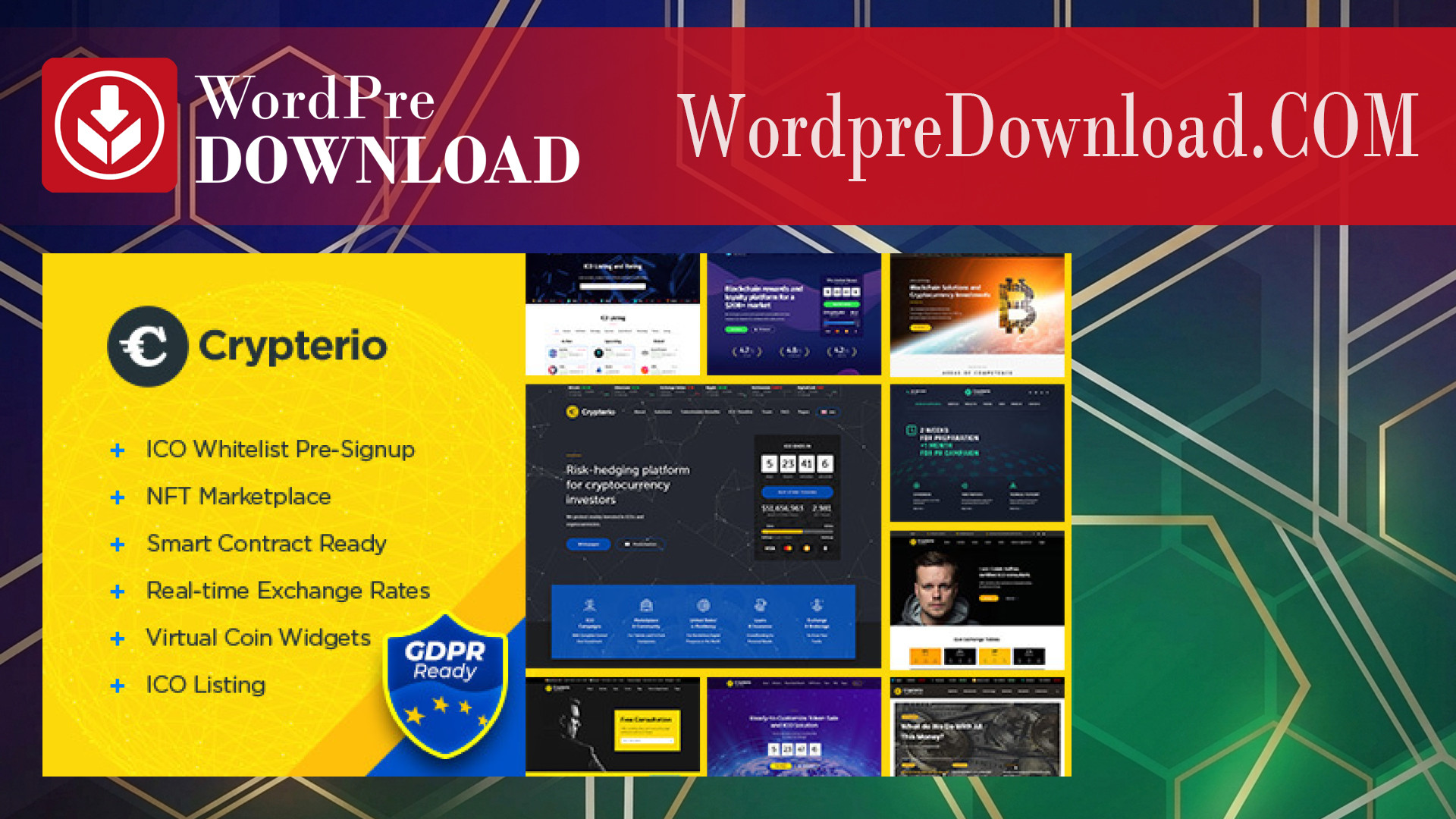 Crypterio - NFT And Crypto Landing Page WordPress Theme - WordpreDownload.COM