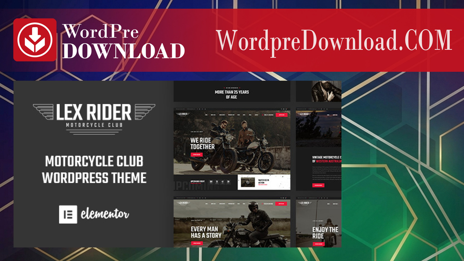LexRider - Motorcycle Club WordPress Theme - WordpreDownload.COM