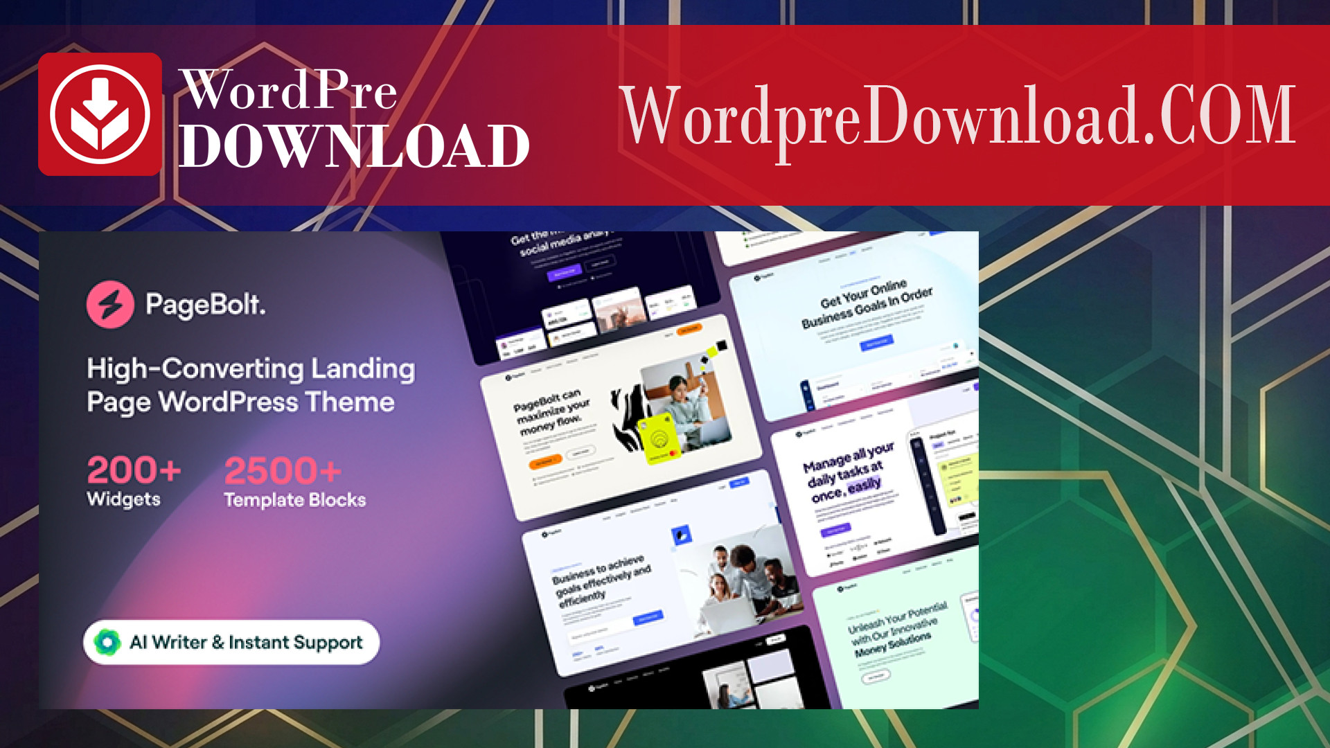 PageBolt - Landing Page WordPress Theme - WordpreDownload.COM