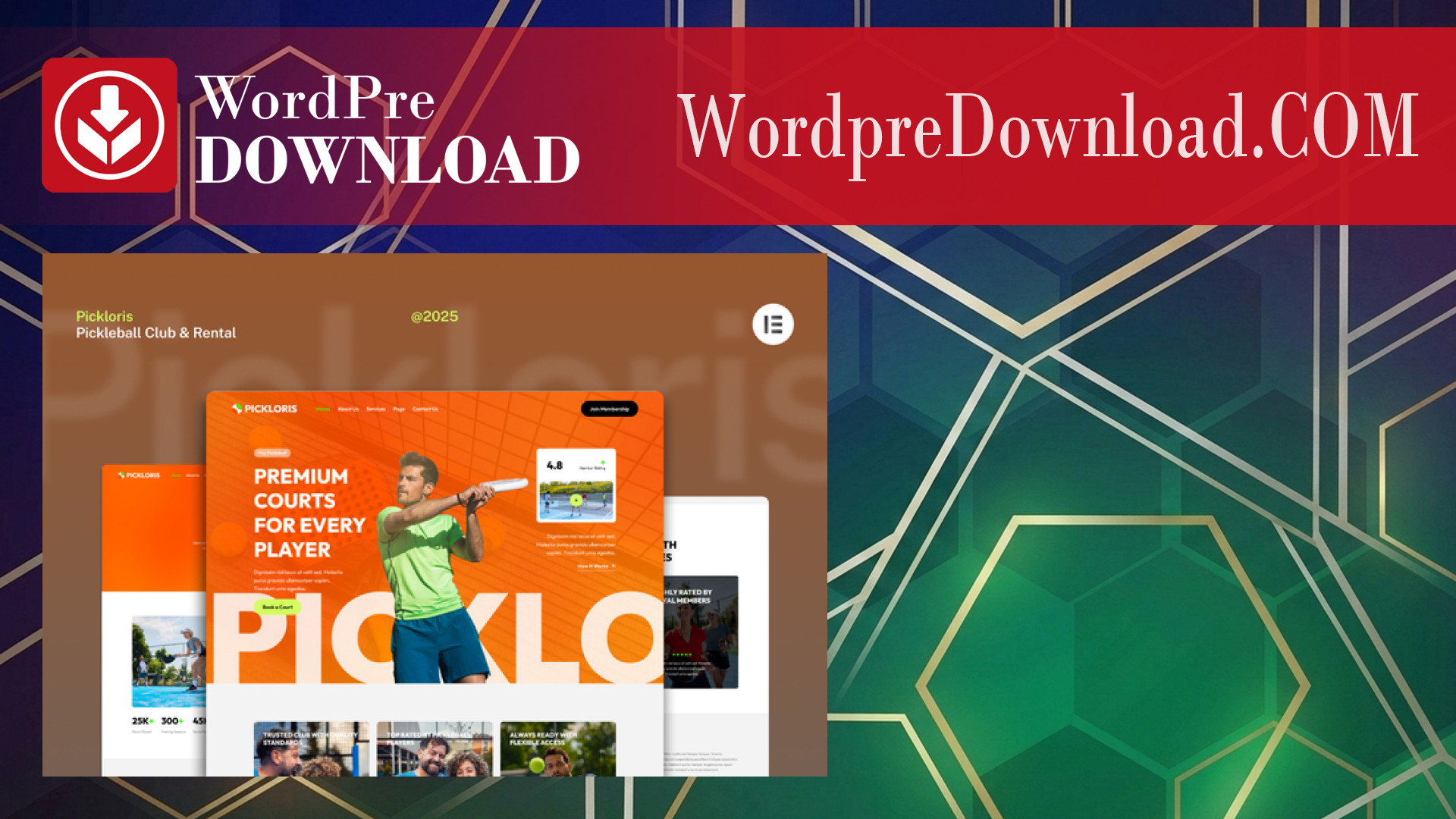 Pickloris – Pickleball Club And Rental Court Website Elementor Template Kit - WordpreDownload.COM