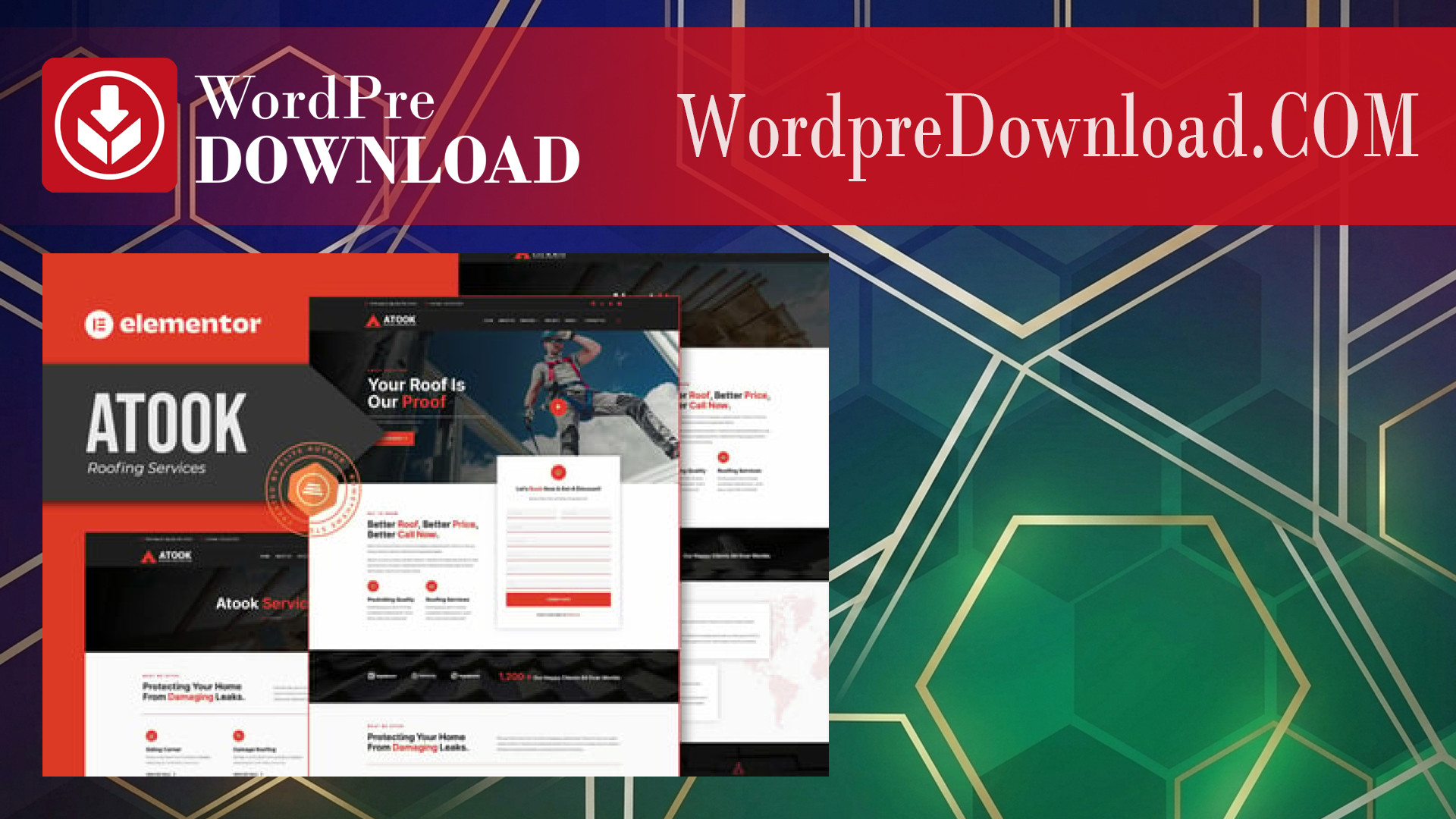 Atook - Roofing Services Elementor Template Kit - WordpreDownload.COM