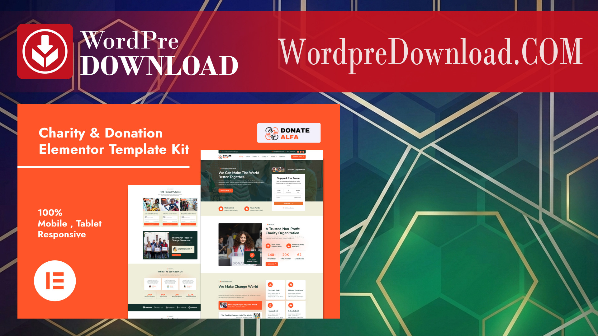 DonateAlfa – Charity And Donation Elementor Pro Template Kit - WordpreDownload.COM
