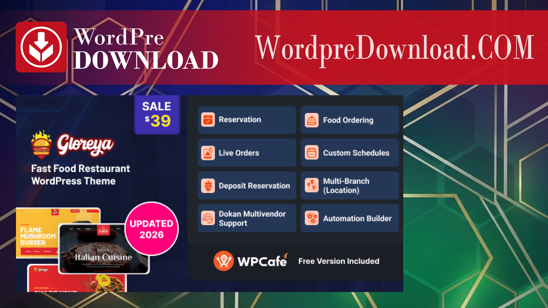 Gloreya – Fast Food WordPress Theme - WordpreDownload.COM