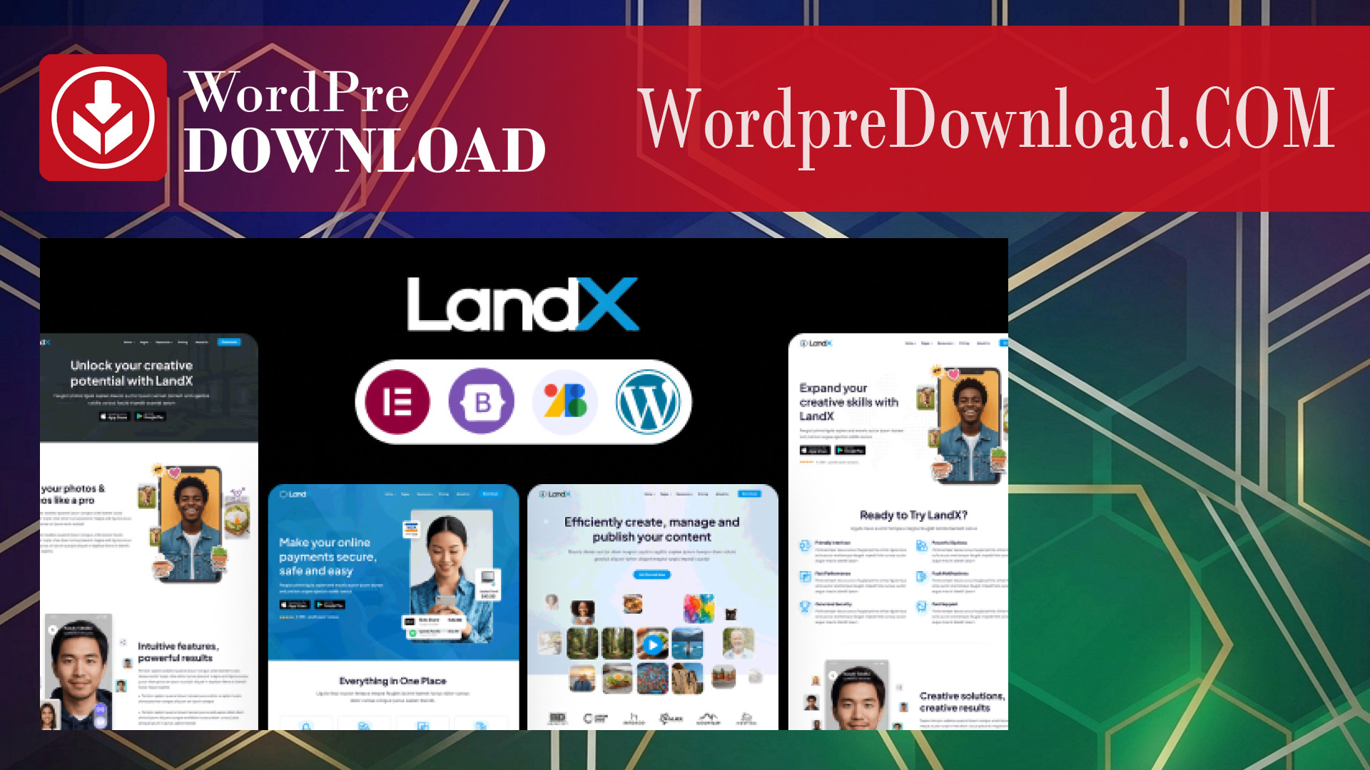 LandX - Multipurpose Wordpress Landing Pages - WordpreDownload.COM