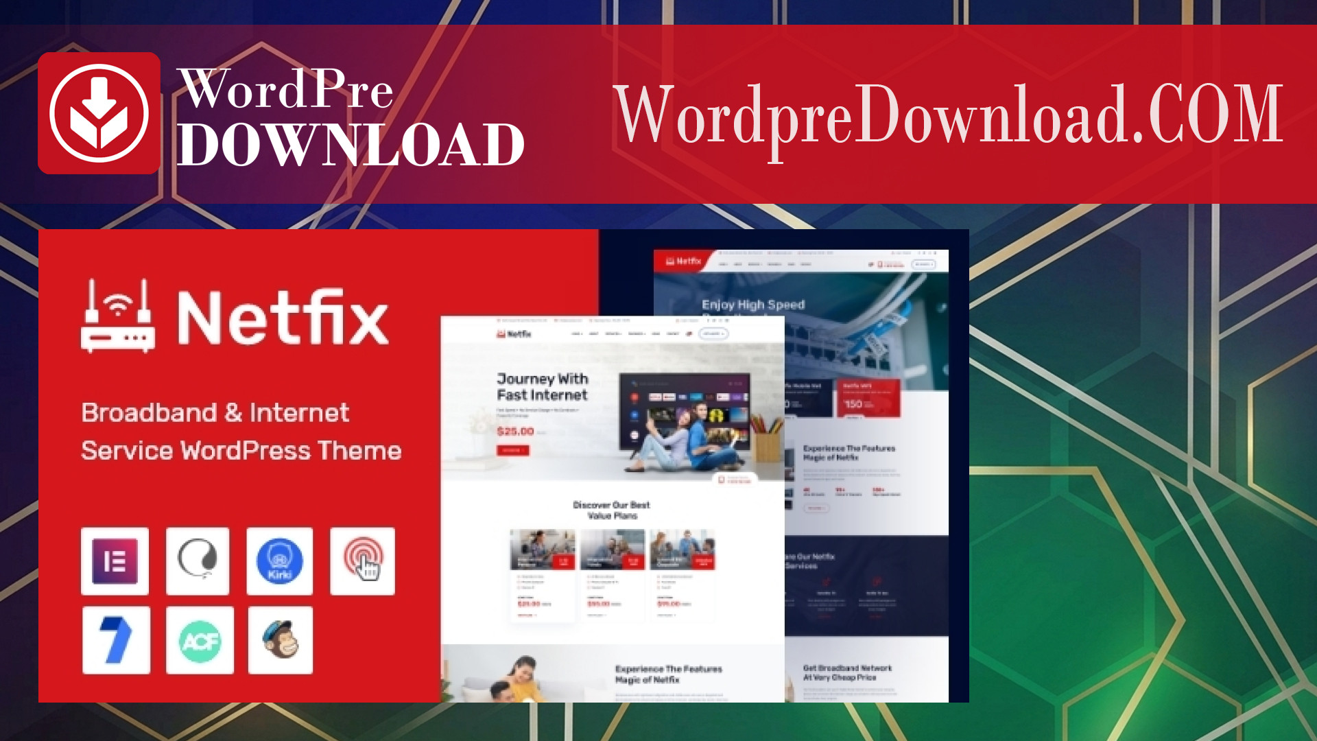 Netfix – Broadband and Internet Services WordPress Theme – WordpreDownload.COM