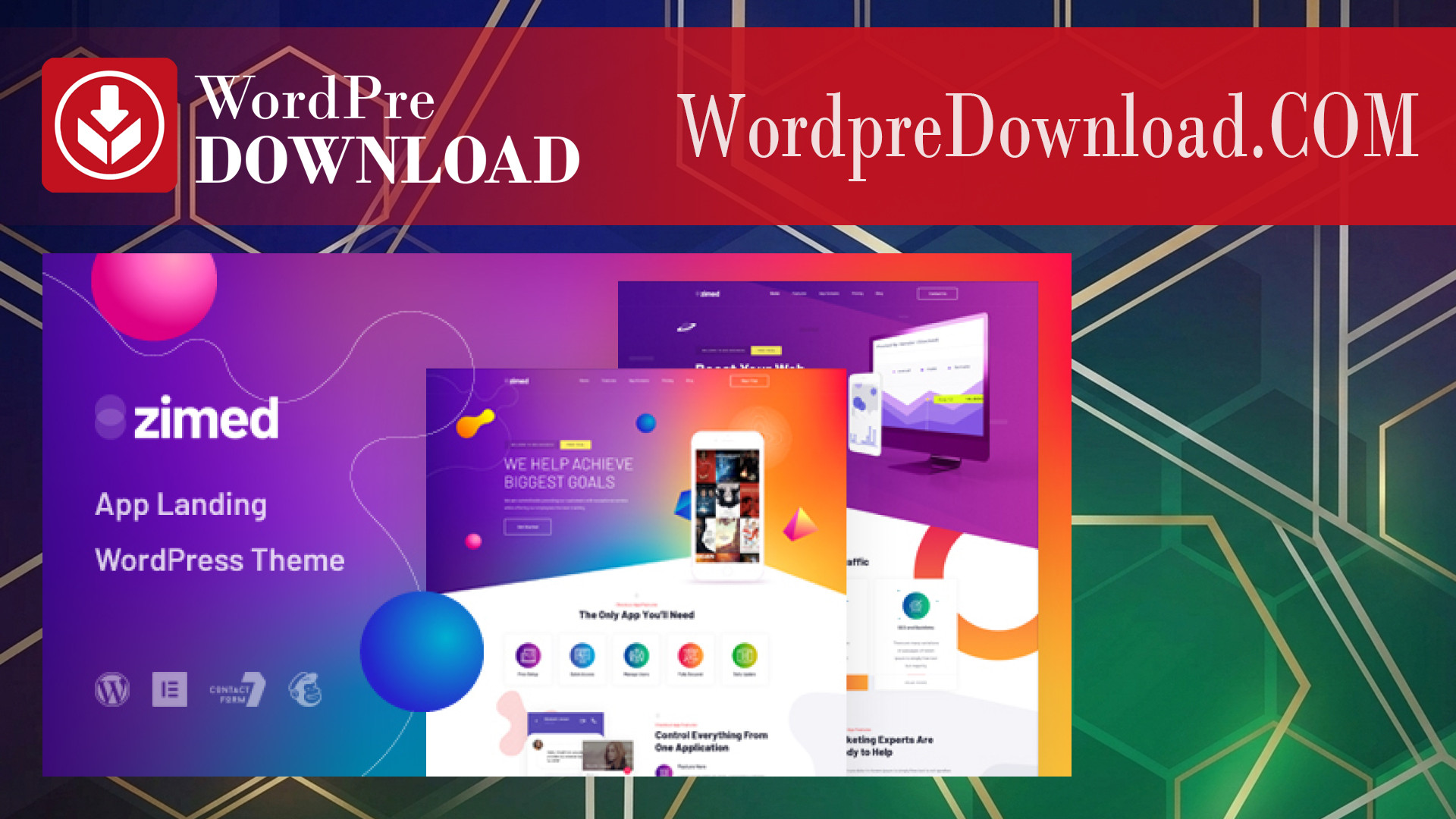Zimed - App Landing WordPress Theme - WordpreDownload.COM