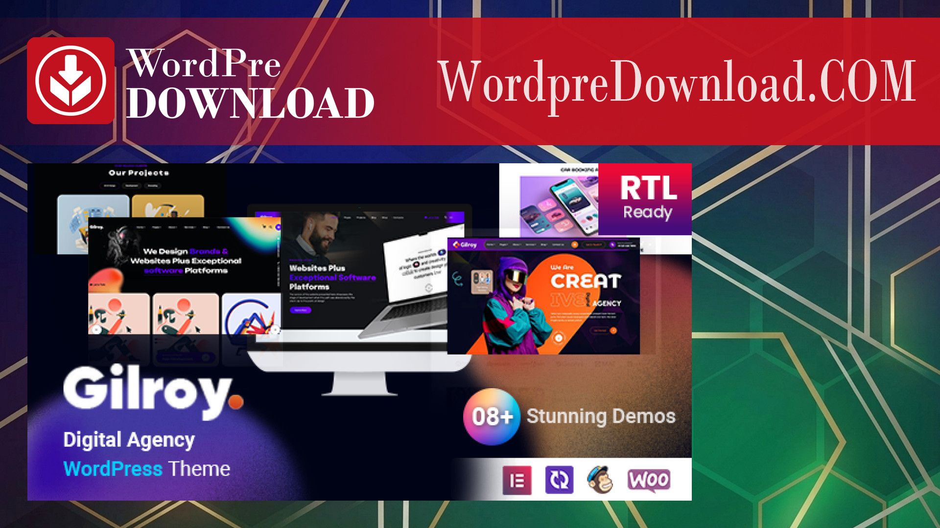 Gilory - Digital Agency WordPress Theme - WordpreDownload.COM