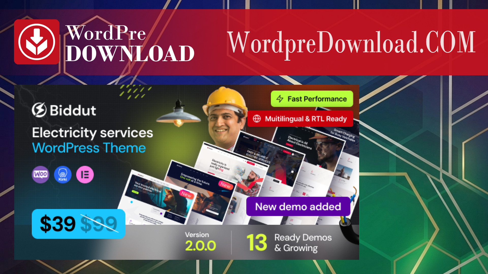 Biddut - Electricity Services WordPress Theme - WordpreDownload.COM