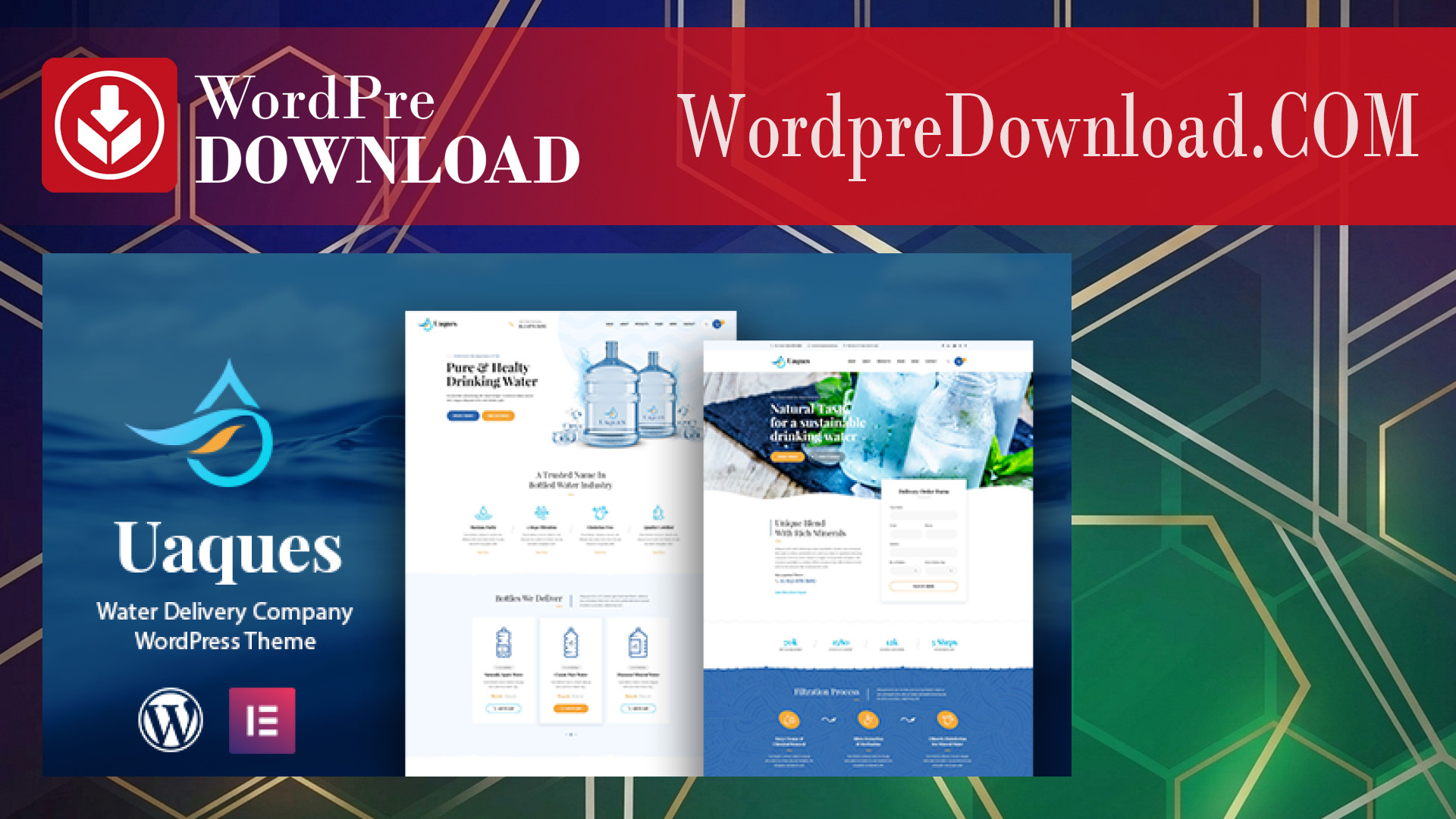 Uaques - Drinking Water Delivery WordPress Theme - WordpreDownload.COM